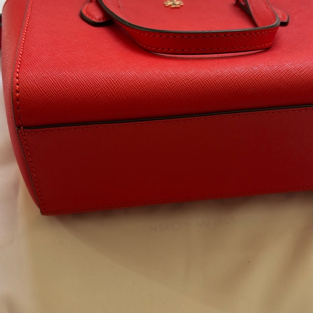 Tory Burch Emerson Mini Top Zip Tote (Brilliant Red) - Picture 4 of 13